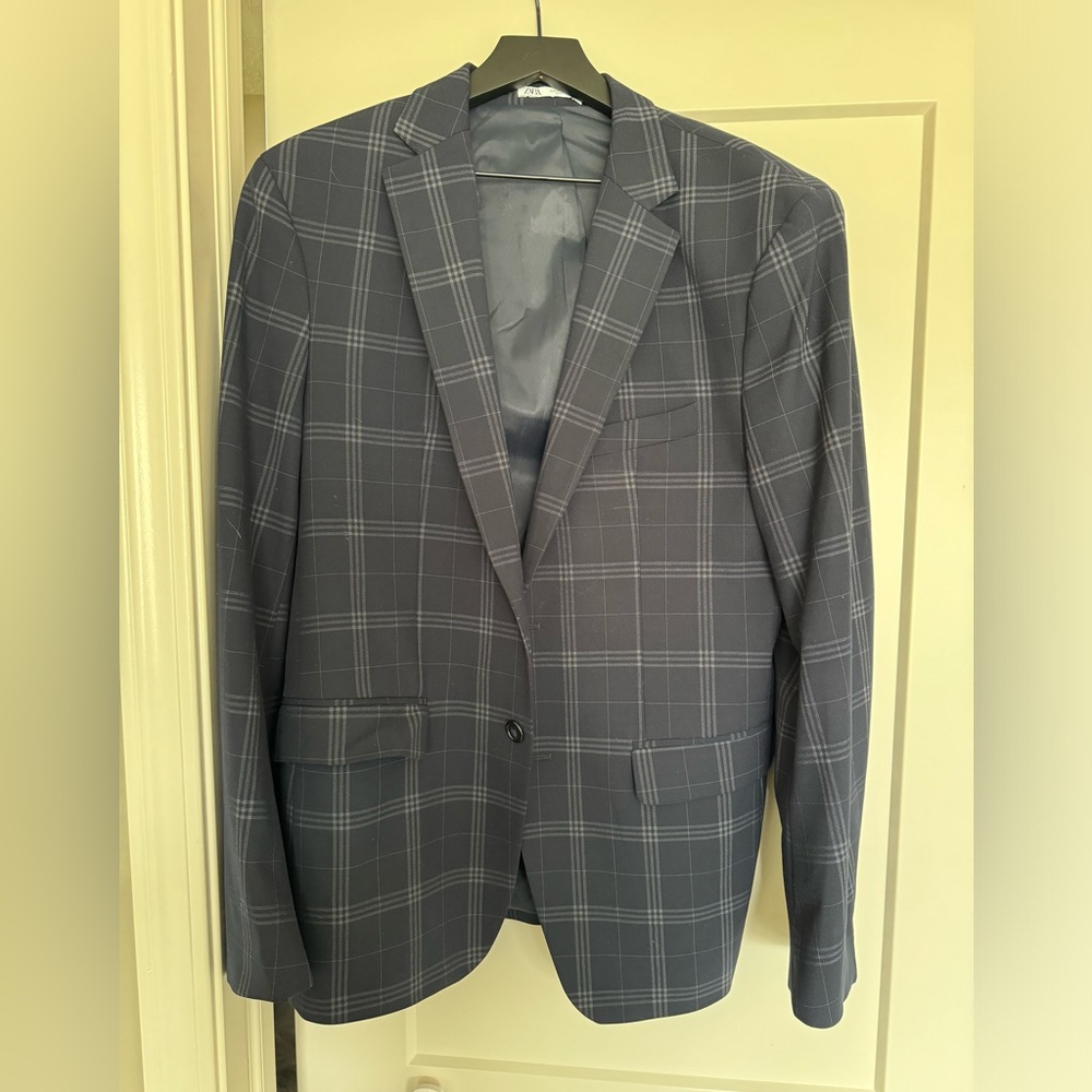 Patterned blue blazer Zara US44